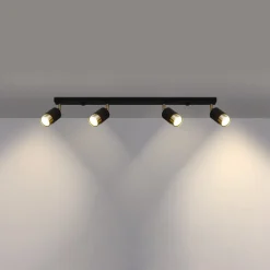 Plafon NERO 4 czarny/złoty