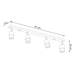 Plafon NERO 4 czarny/złoty