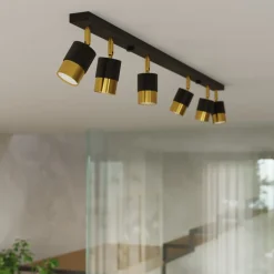 Plafon NERO 4 czarny/złoty
