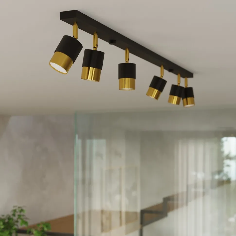 Plafon NERO 4 czarny/złoty