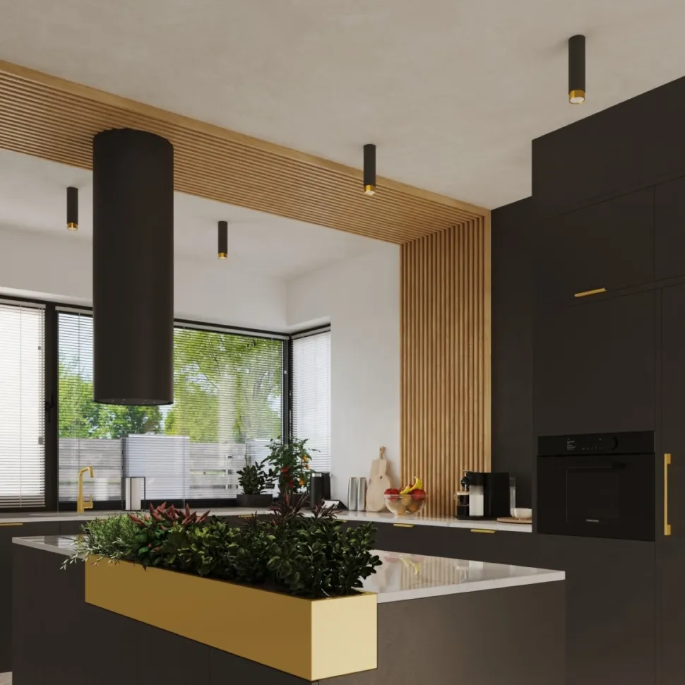 Plafon NERO 12,5 czarny/złoty