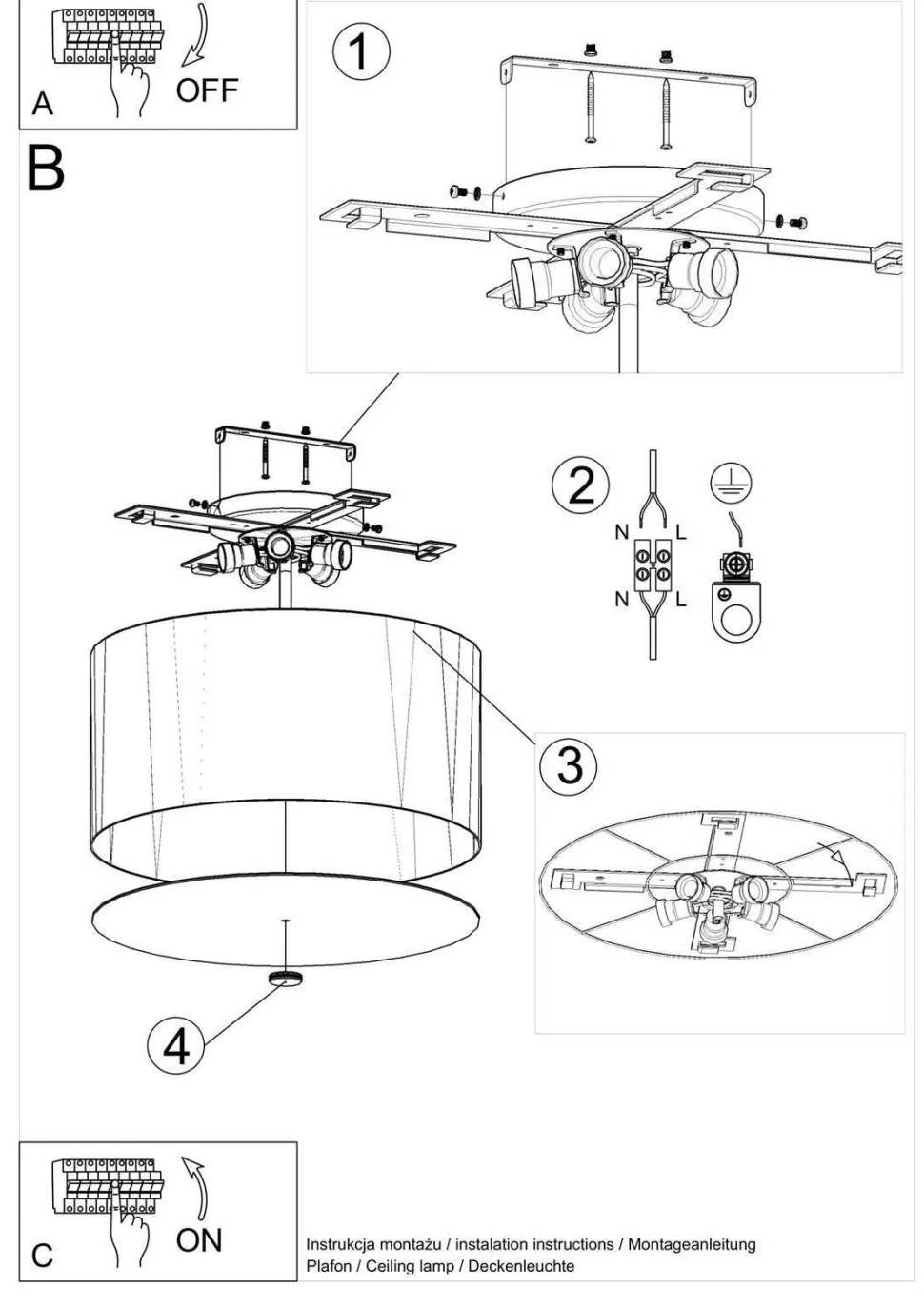 Plafon OTTO 50 czarny