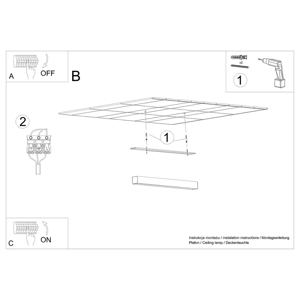 Plafon PINNE 117 czarny 3000K