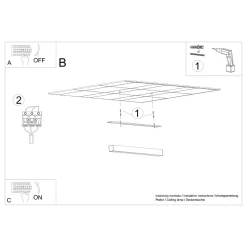 Plafon PINNE 67 czarny 4000K