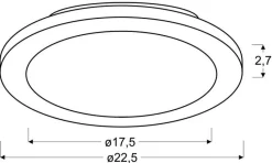 Plafon Pixel plafon 22,5 12W LED IP44  chrom+granila 3000K