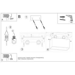 Plafon QUAD MAXI szary