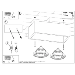 Plafon QUATRO 2 naturalne drewno