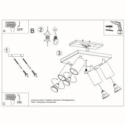 Plafon RING 4 czarny