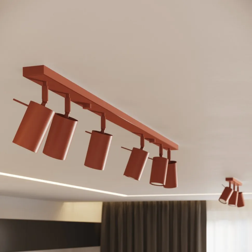 Plafon RING 3L ochra czerwona