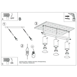 Plafon RING 3L ochra czerwona