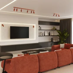 Plafon RING 3L ochra czerwona