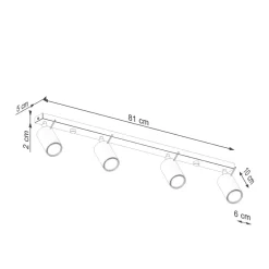 Plafon RING 4L ochra czerwona