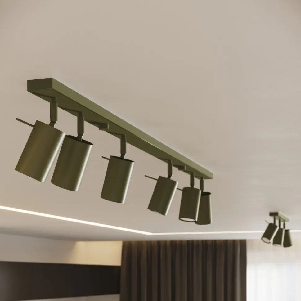 Plafon RING 4L zielony oliwkowy