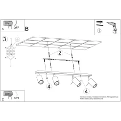 Plafon RING 4L zielony oliwkowy