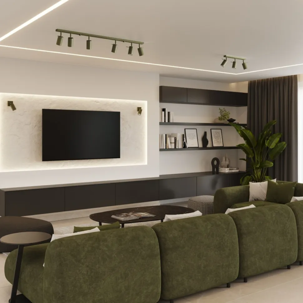 Plafon RING 4L zielony oliwkowy