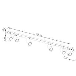 Plafon RING 6L zielony oliwkowy