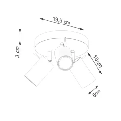 Plafon RING 3P beżowy