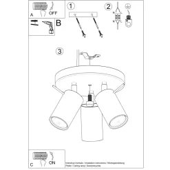 Plafon RING 3P beżowy