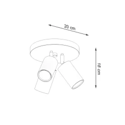Plafon RING 3P czarny