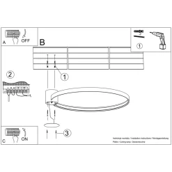 Plafon RIO 55 czarny LED 4000K