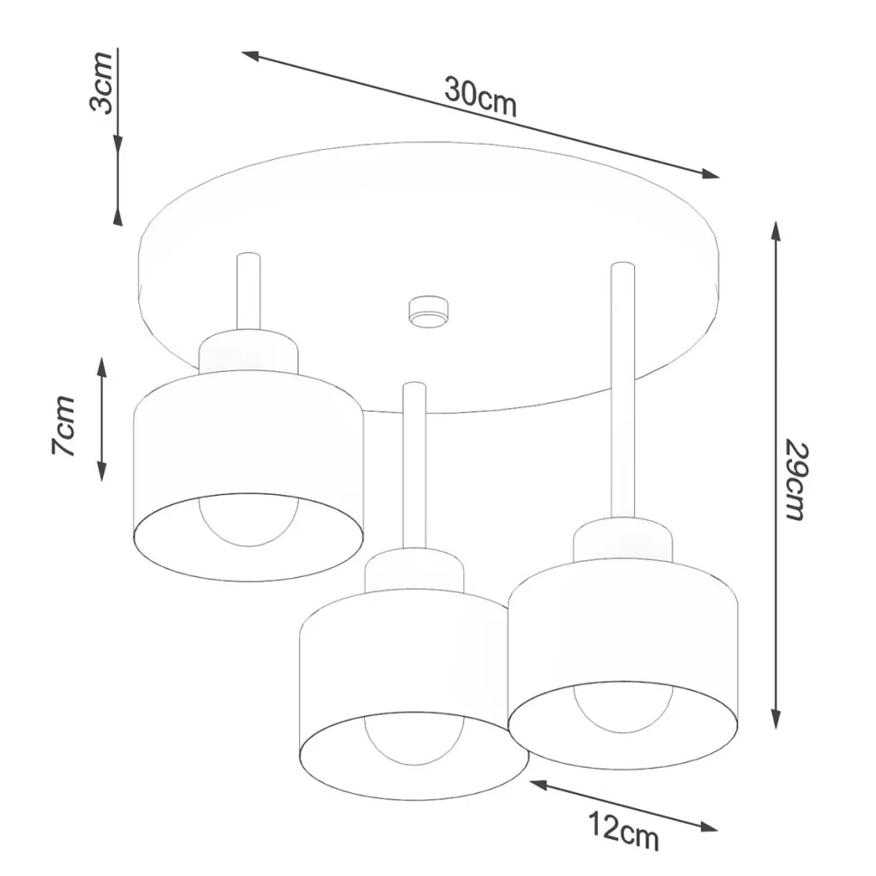 Plafon SAVAR 3 czarny