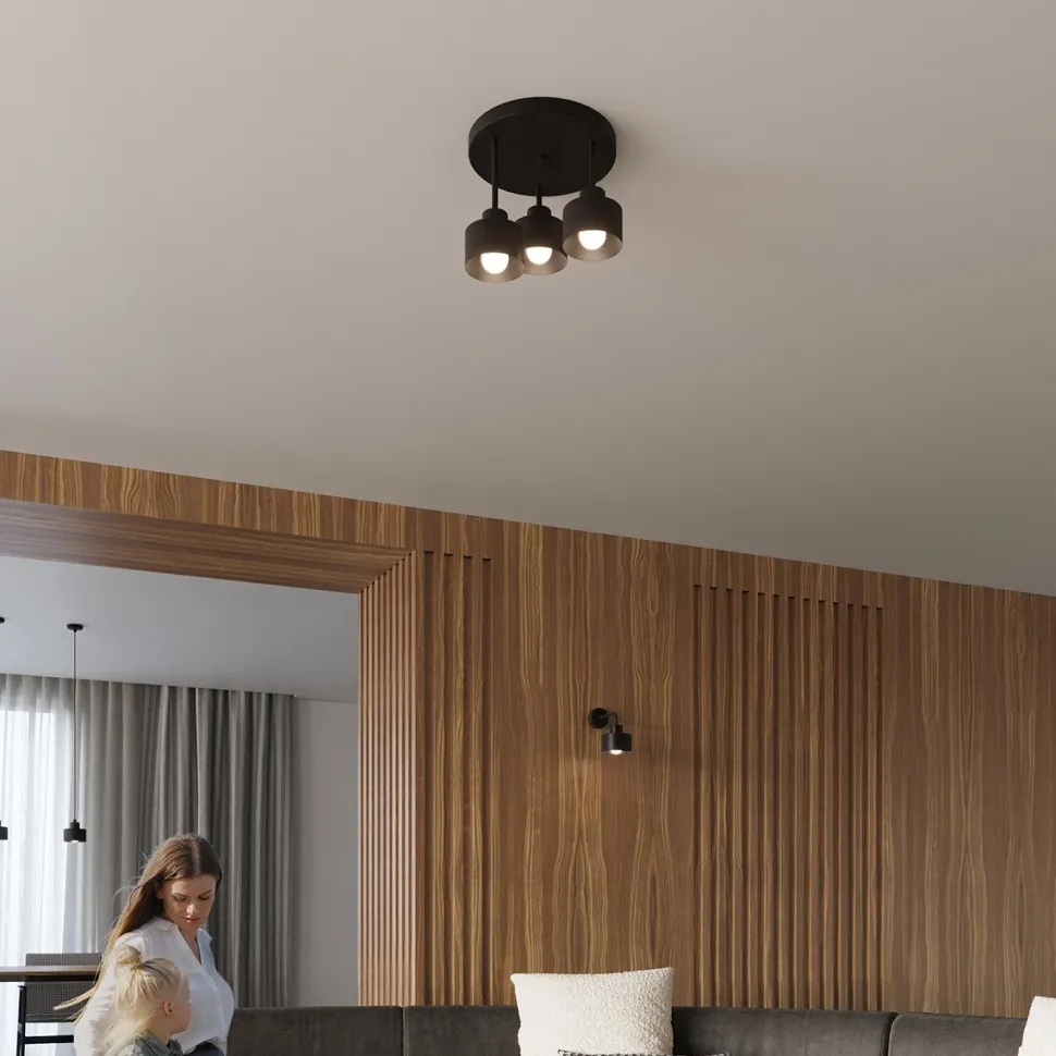 Plafon SAVAR 3 czarny