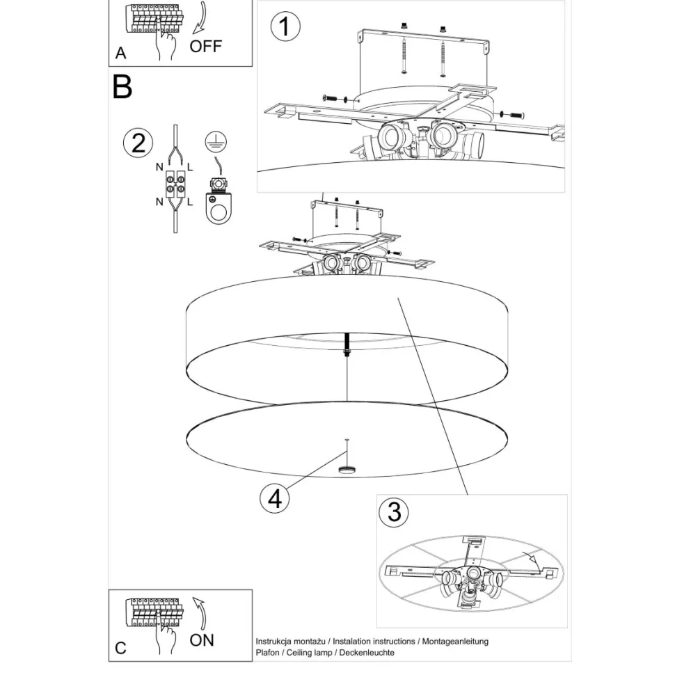 Plafon SKALA 80 czarny