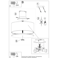 Plafon SKALA 30 czarny