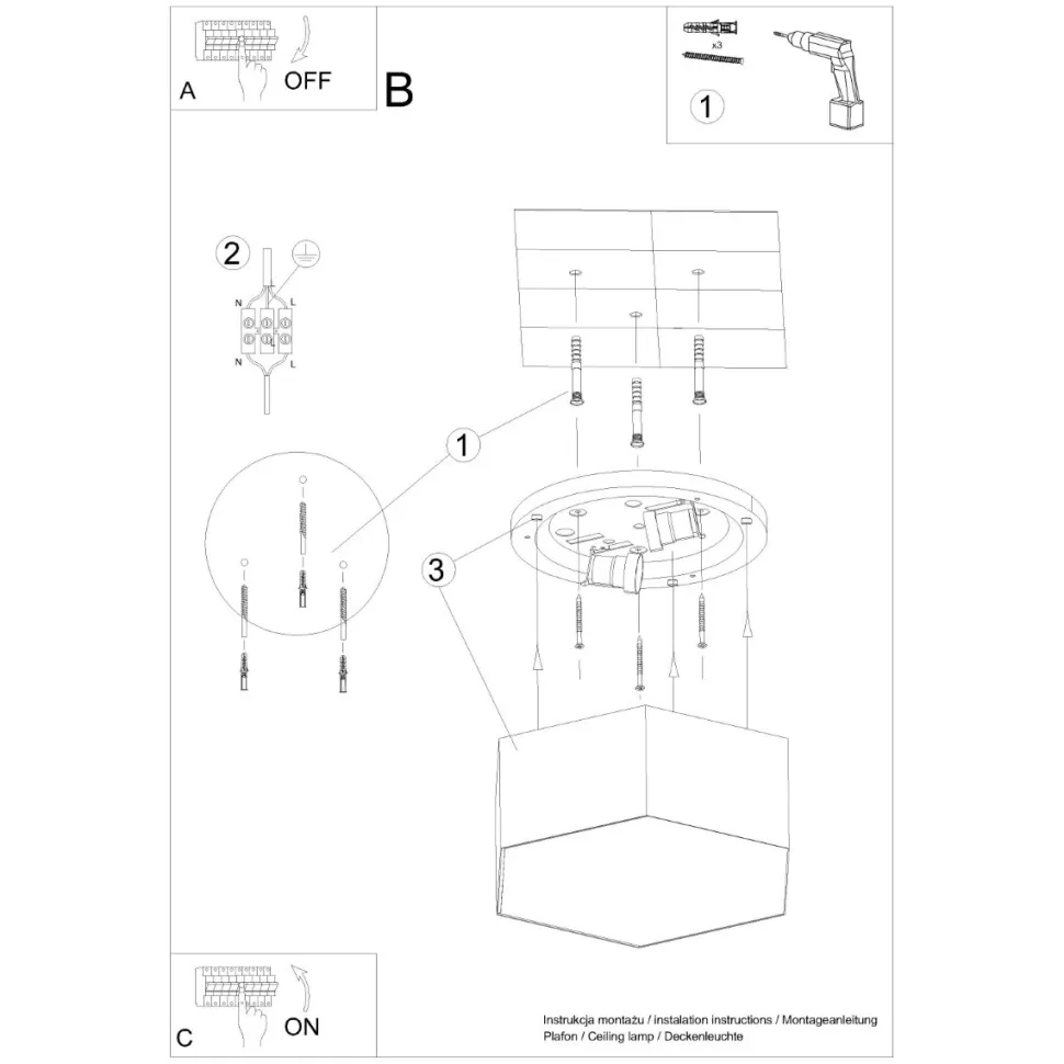 Plafon SUNDE 11 czarny