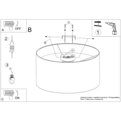 Plafon TELESTO biały/ciemny brąz