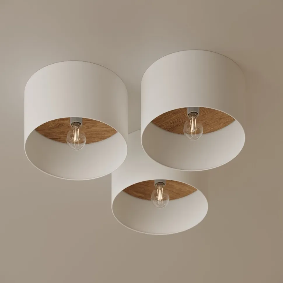 Plafon TELESTO biały/jasny brąz