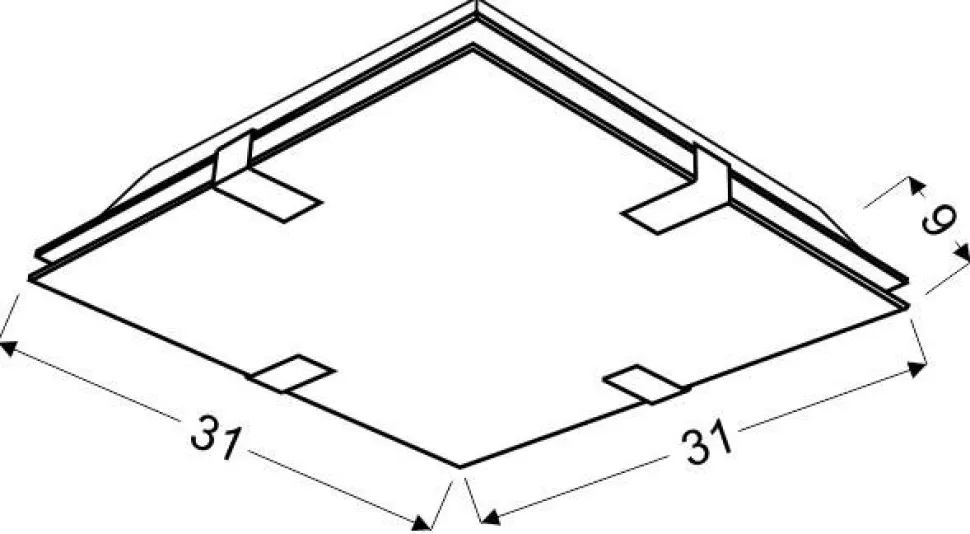 Plafon Vagante 31x31 2x60W E27 kwadrat