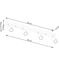 Plafon VERDO 4 biały