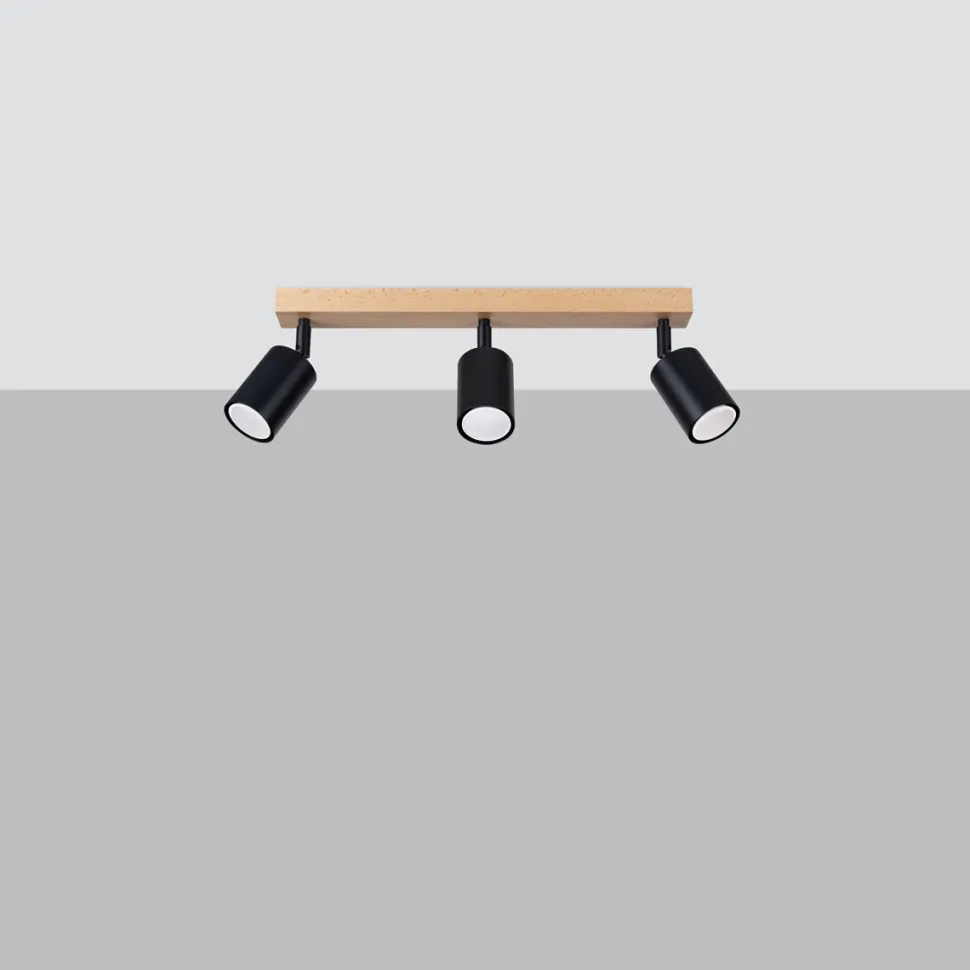 Plafon VERDO 3L czarny