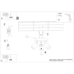 Plafon VERDO 3P biały
