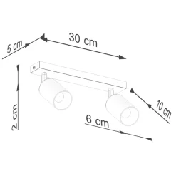 Plafon WINX 2 czarny/chrom
