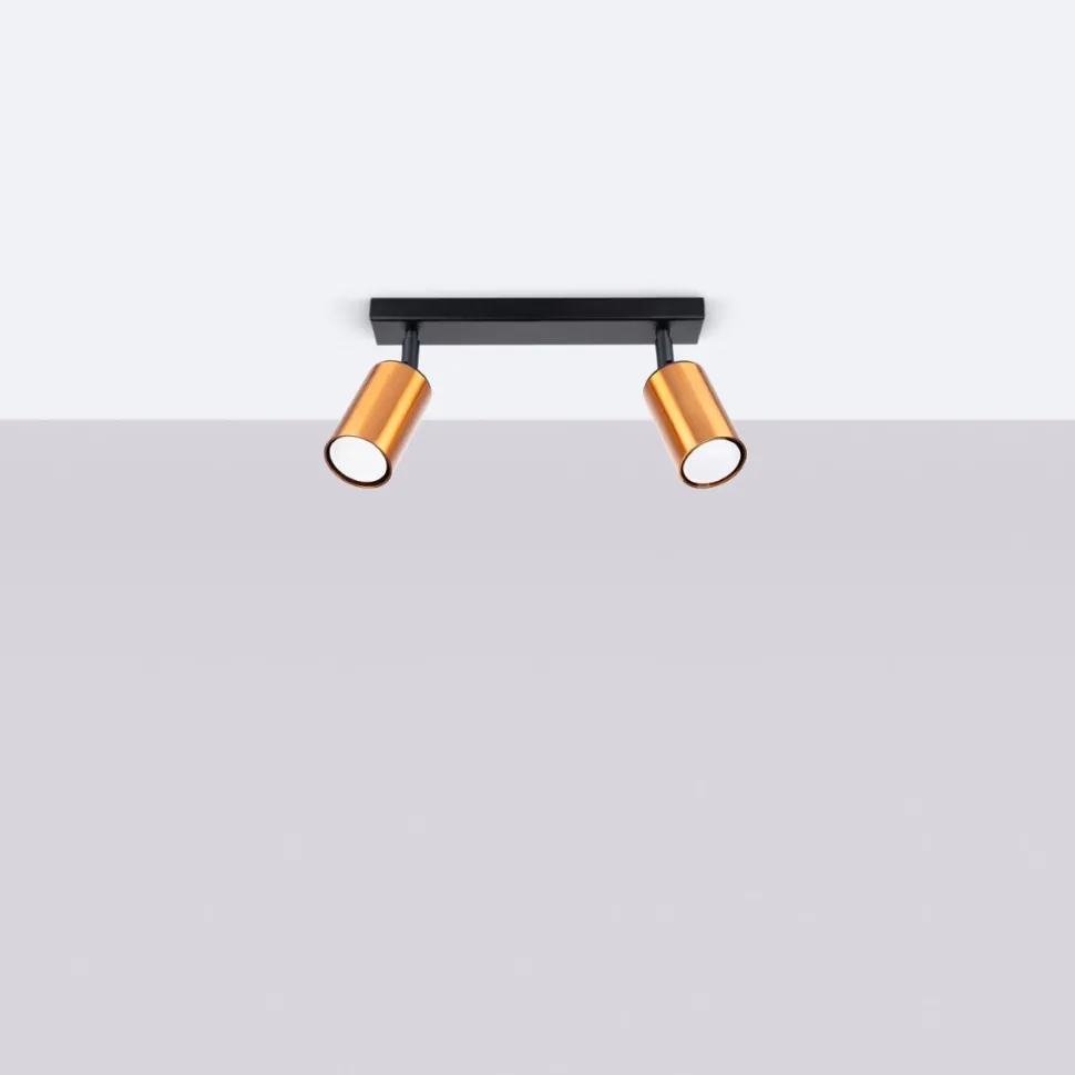 Plafon WINX 2 czarny/miedź