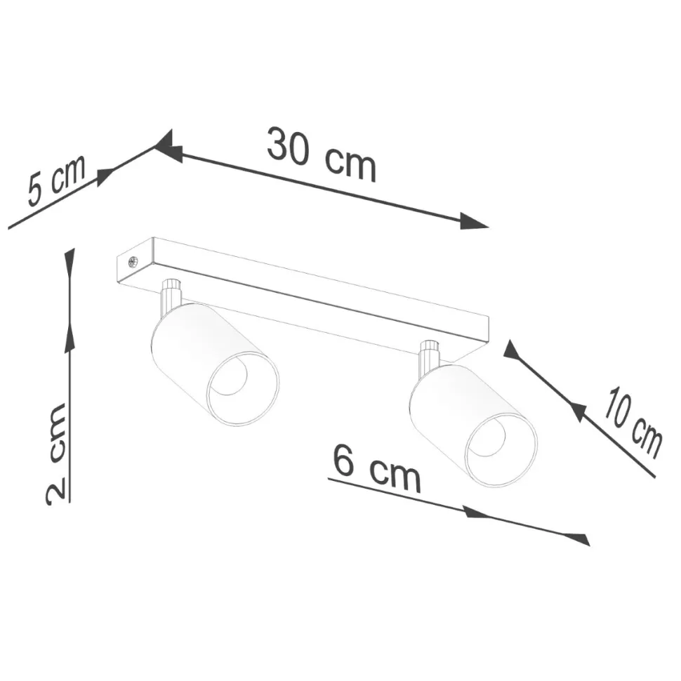 Plafon WINX 2 czarny/miedź