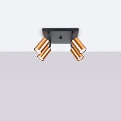 Plafon WINX 4 czarny/miedź