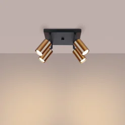 Plafon WINX 4 czarny/miedź