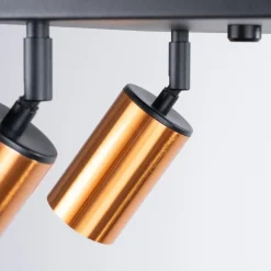 Plafon WINX 4 czarny/miedź