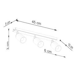Plafon WINX 3 czarny/złoty
