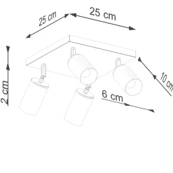 Plafon WINX 4 czarny/złoty