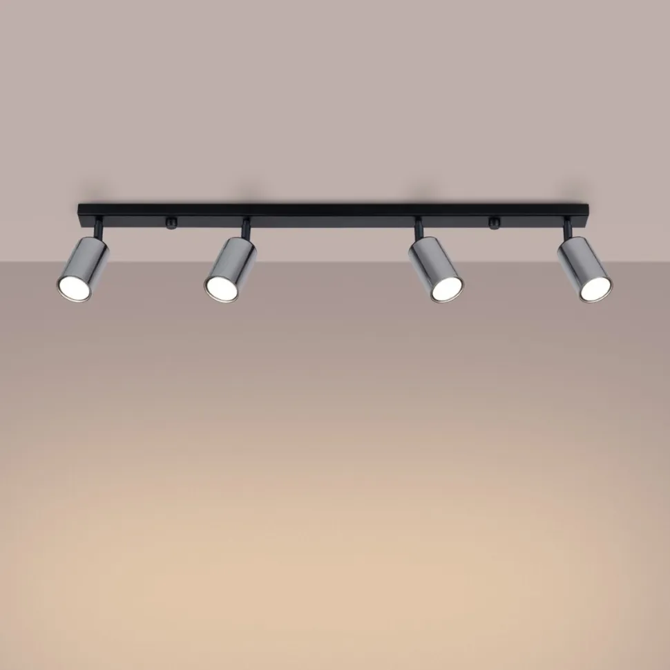 Plafon WINX 4L czarny/chrom