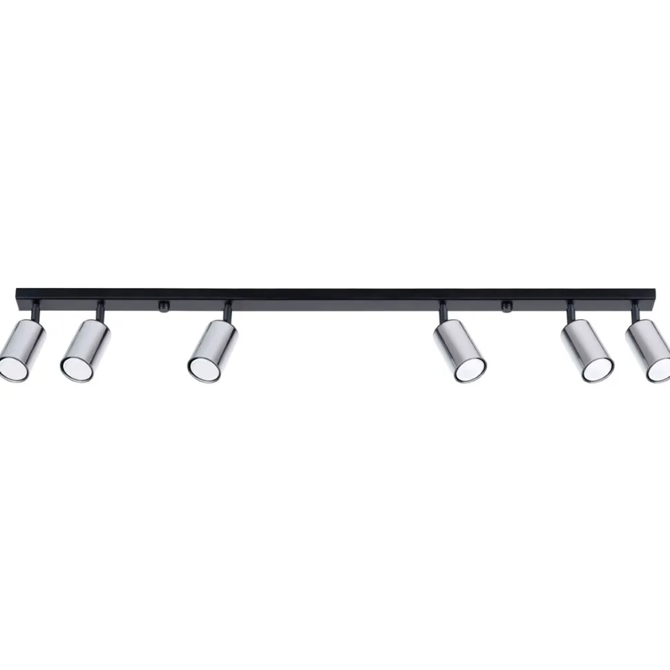 Plafon WINX 6L czarny/chrom