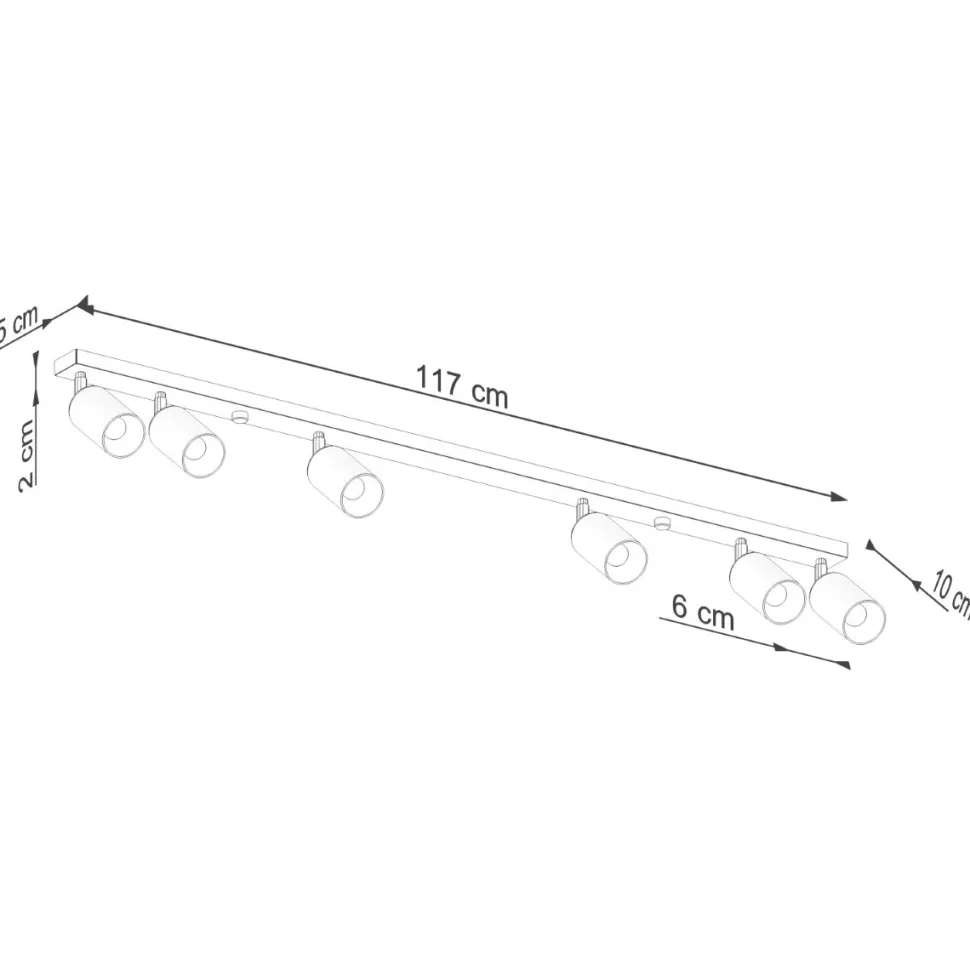Plafon WINX 6L czarny/chrom