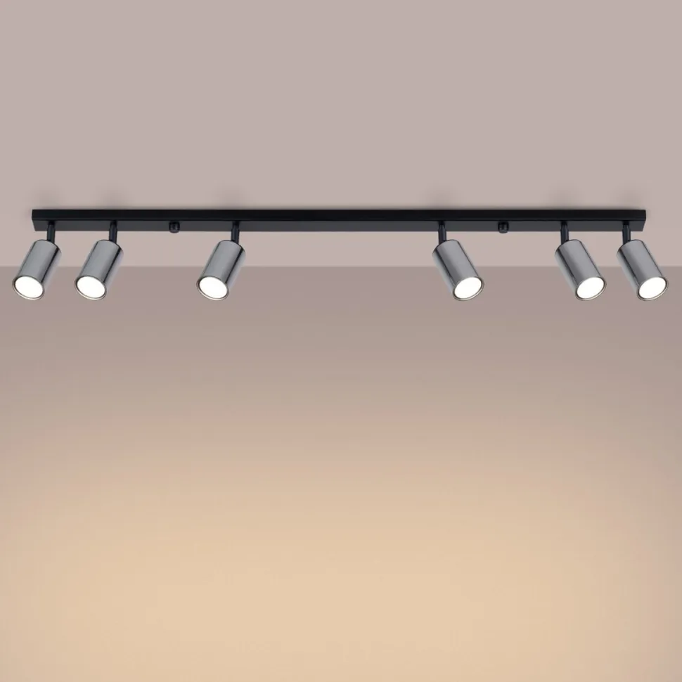 Plafon WINX 6L czarny/chrom