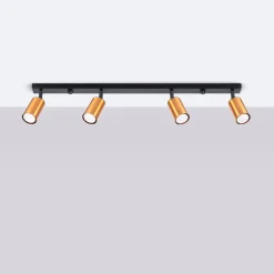 Plafon WINX 4L czarny/miedź