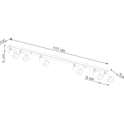Plafon WINX 6L czarny/miedź