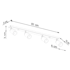 Plafon WINX 4L czarny/złoty